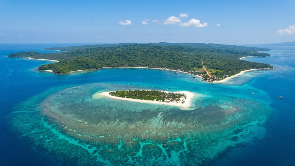 Aerial illustration of Ticao Island, Masbate